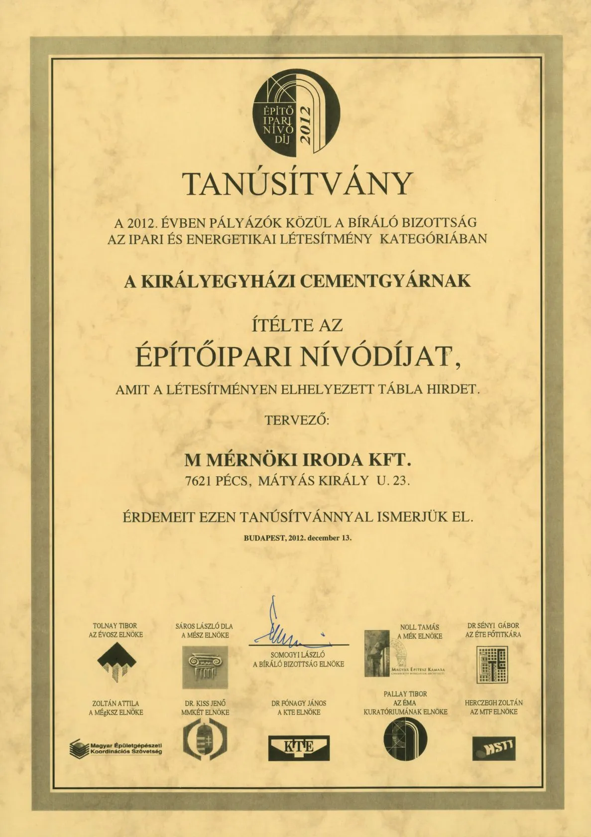 Building Industry Quality Award